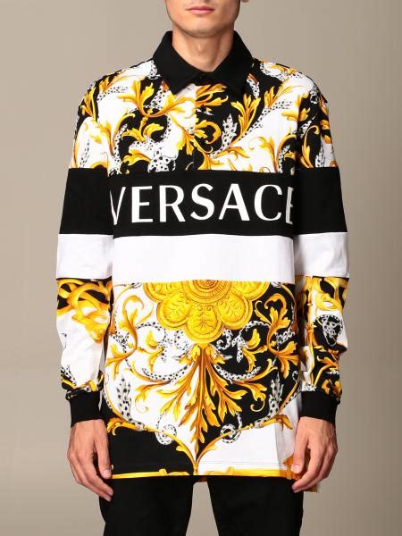 polo versace collection uomo|versace long sleeve polo.